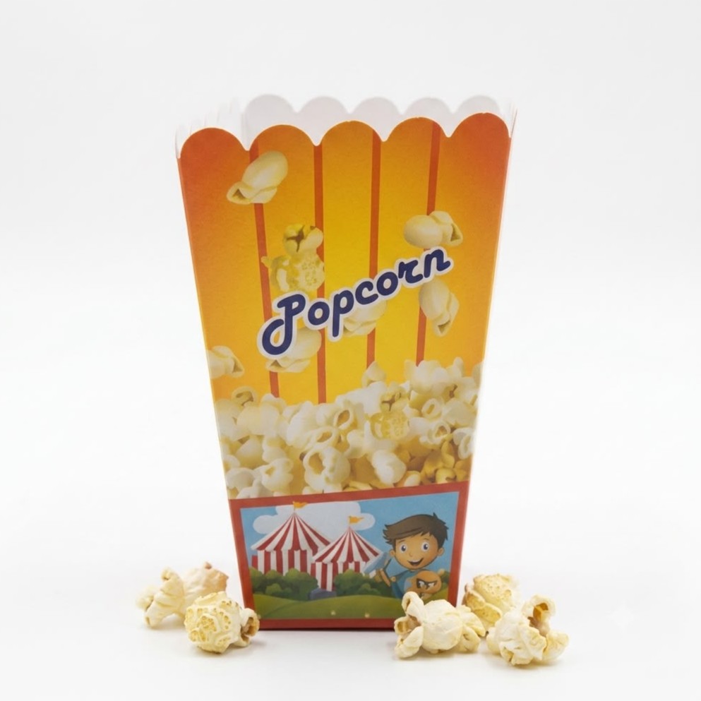 Our Disposable Popcorn Boxes are made from high-quality, food-grade materials, making them ideal for serving fresh popcorn and other light snacks.These boxes are lightweight, durable, and easy to hold. Available in various sizes and designs, they are perfect for cinemas, amusement parks, parties, events, food stalls, and takeaway businesses.