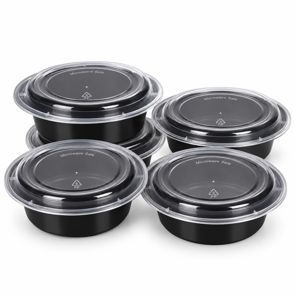 Black Base Round Container with Lid