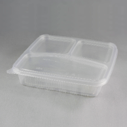 Clear microwavable compartment containers with lid