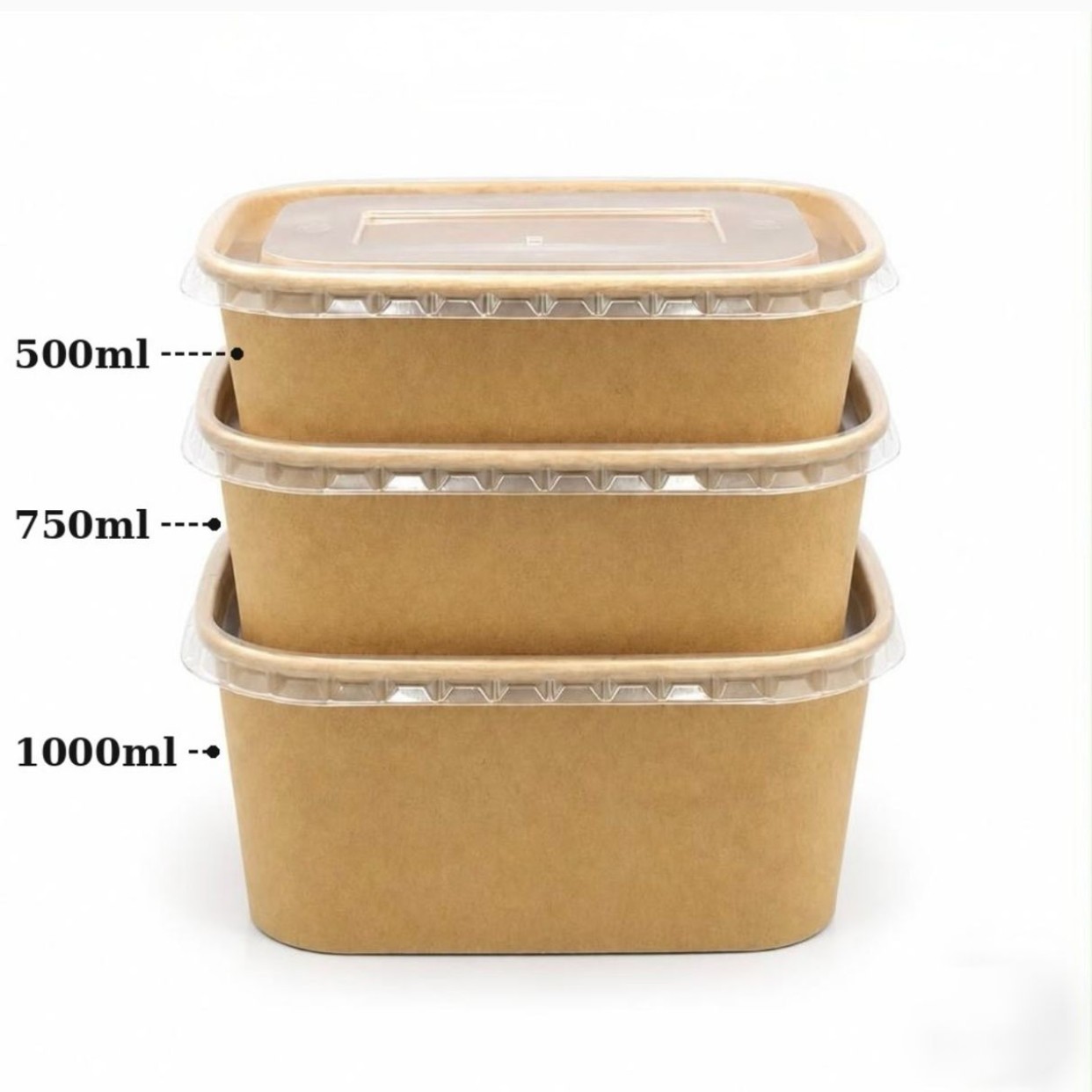 Kraft Rectangular Container with Lid