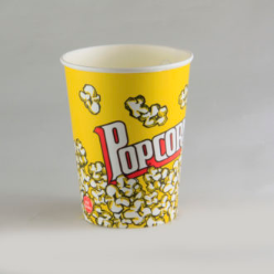 Popcorn bag is simple and light in design, it can be used in cinemas, tea shops, bakeries, etc., and can also be used at home. It is used to hold popcorn, chips, desserts, cakes, chicken nuggets, nuts and more. The cup body pattern is beautifully printed, and the spiral design at the bottom of the cup is strictly protected from leakage and makes it stand smoothly. It is easy for you to hold the cup in one hand and walk around the party or carnival venue