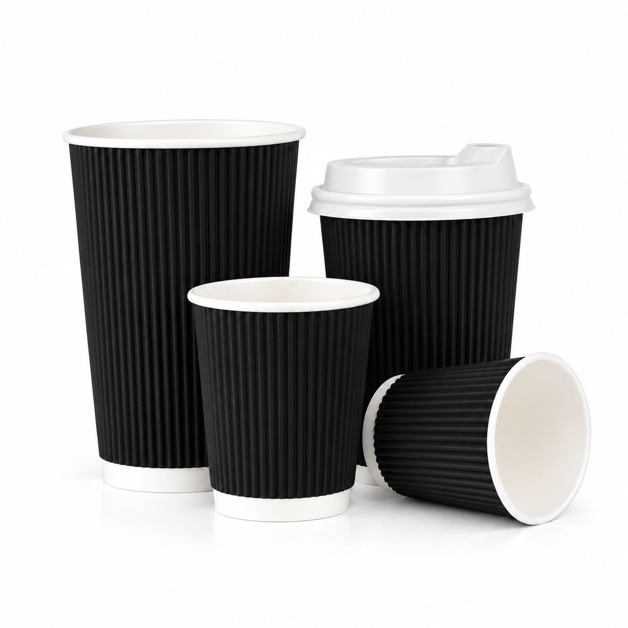 Black Ripple Paper Cups