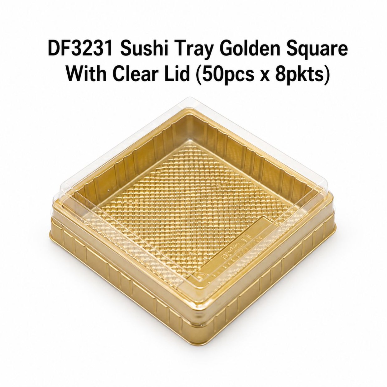 Golden Sushi Square Box: Perfect for Serving Sweets and Treats