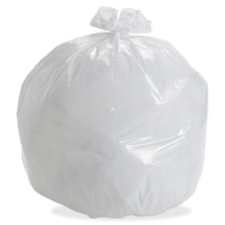 These brands, such as Glad and Hefty, differentiate by making white bags for household use and green for outdoor trash can use. Another reason why white is such a popular color is because they look neat and clean in kitchen, bathroom, or office trash cans because they match all decor and white is a clean, fresh color