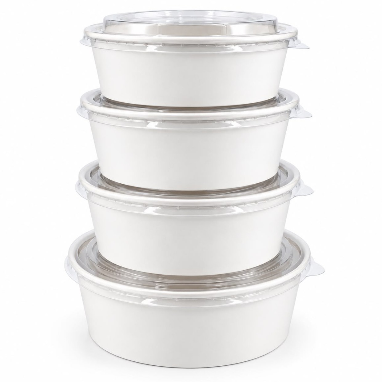 White Salad Bowl with Lid